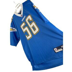 Reebok NFL Chargers 56 Shawne Merriman Authentic Jersey 2XL Tall Blue Sewn